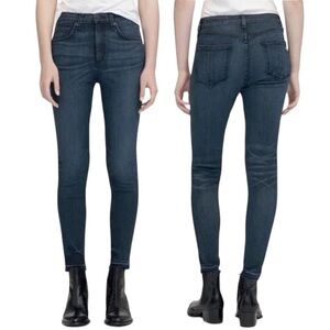 Rag & Bone Jeans Ankle Skinny Size 25 Blue Denim Raw Released Hem